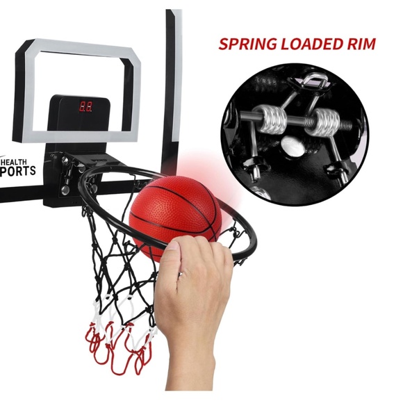 NEW Indoor Mini Basketball Hoop with Electronic Scoreboard – Over-the-Door Set - Picture 2 of 6